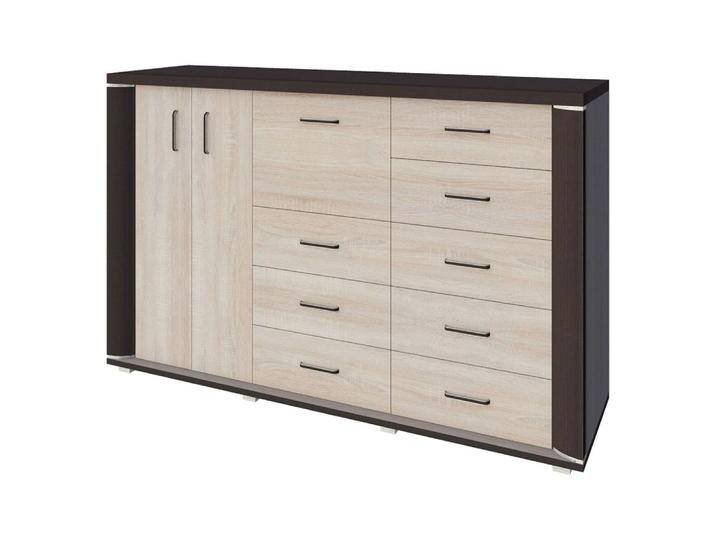 Kommode Aitape 48, Farbe: Sonoma Eiche dunkel / Sonoma Eiche hell - Abmessungen: 105 x 170 x 40 cm (H x B x T) von easyMÖBEL