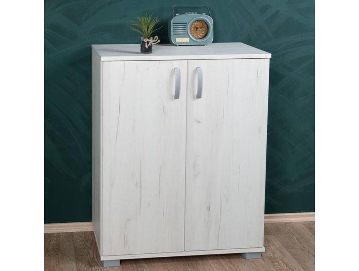 Kommode Camprodon 11, Farbe: Eiche Weiß - 95 x 75 x 37 cm (H x B x T) von easyMÖBEL