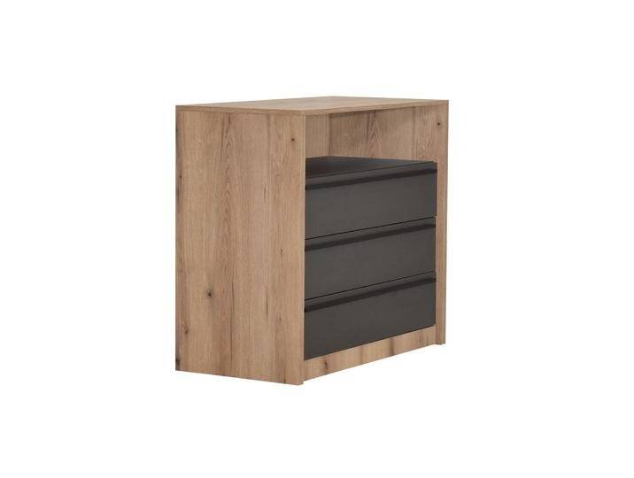 Kommode Cerdanyola 09, Farbe: Eiche / Grau - Abmessungen: 91 x 100 x 50 cm (H x B x T) von easyMÖBEL