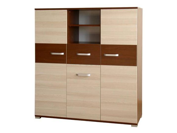 Kommode Cikupa 15, Farbe: Nuss / Ulme - Abmessungen: 135 x 120 x 40 cm (H x B x T) von easyMÖBEL