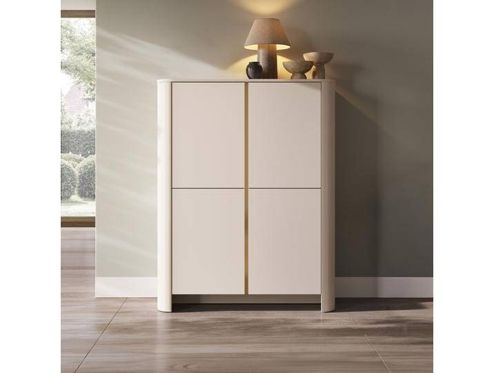 Kommode Vytgarth 03 132 x 103 x 39 cm Kaschmir genügend Stauraum griffloses Design 2 Türen 8 Fächer ausreichend Platz Highboard Kommode Vytgarth 03 132 x 103 x 39 cm Kaschmir genügend Stauraum griffloses Design 2 Türen 8 Fächer ausreichend Platz Highboard von easyMÖBEL