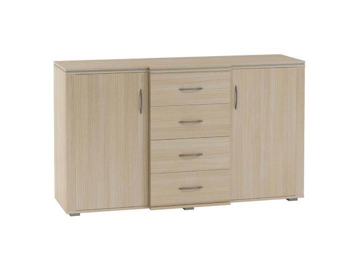 Kommode Kainanto 05, Farbe: Eiche / Grau - Abmessungen: 92 x 156 x 49 cm (H x B x T) von easyMÖBEL