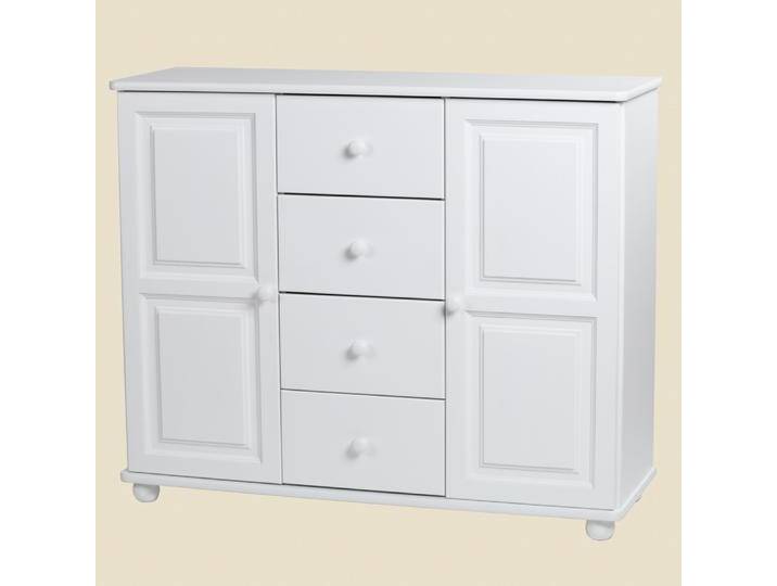 Kommode Kiefer massiv Vollholz Weiß Junco 164 – Abmessungen: 100 x 121 x 41 cm (H x B x T) von easyMÖBEL