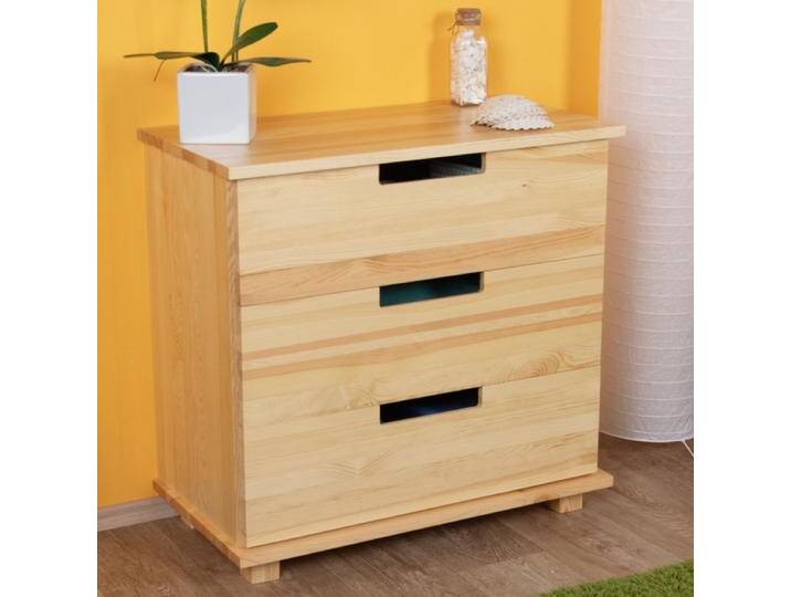 Kommode Kiefer massiv Vollholz natur 002 - Abmessung 80 x 80 x 42 cm (H x B x T) von easyMÖBEL