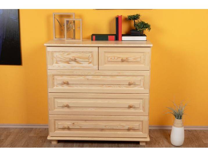 Kommode Kiefer massiv Vollholz natur 013 - Abmessung 100 x 100 x 42 cm (H x B x T) von easyMÖBEL