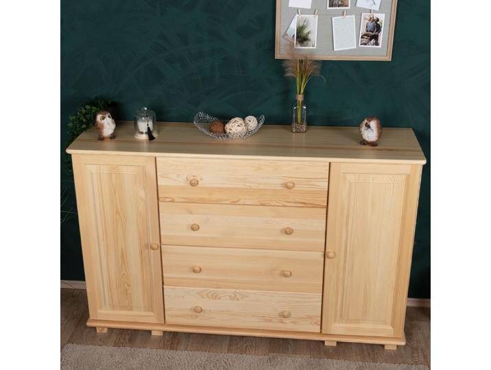 Kommode Kiefer massiv Vollholz natur 060 - Abmessung 100 x 156 x 42 cm (H x B x T) von easyMÖBEL