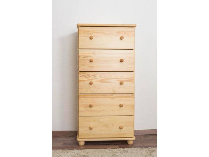 Kommode Kiefer massiv Vollholz natur Junco 141 - Abmessung: 123 x 60 x 42 cm (H x B x T) von easyMÖBEL