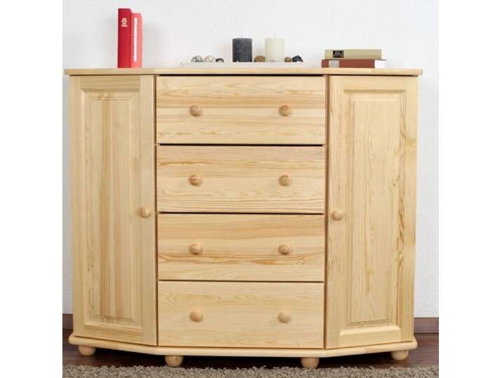 Kommode Kiefer massiv Vollholz natur Junco 167 - Abmessung 100 x 120 x 47 cm (H x B x T) von easyMÖBEL