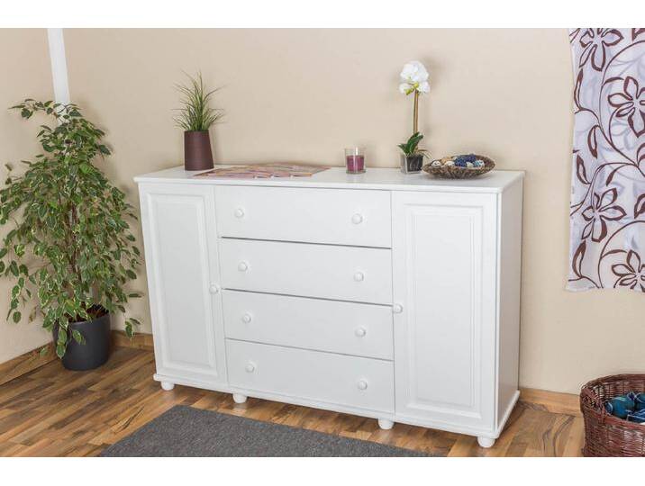 Kommode Kiefer massiv Vollholz weiß Junco 162 – Abmessung 100 x 160 x 42 cm von easyMÖBEL