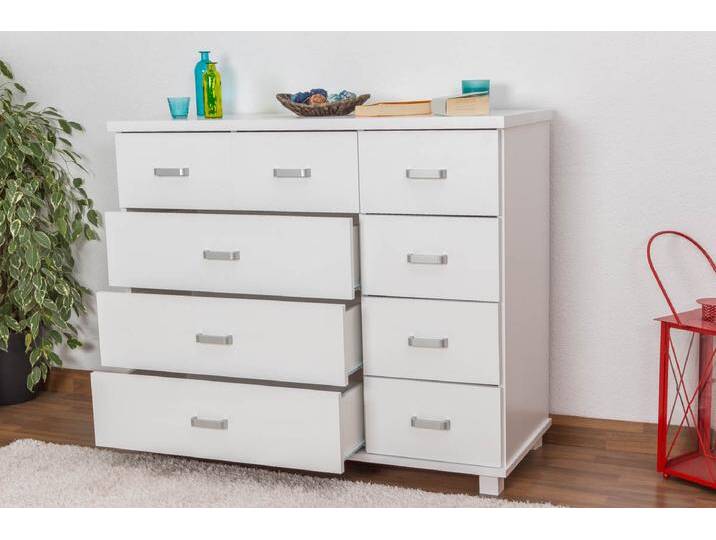 Kommode, Weiß, 121x101x50 cm, Massivholz, 3 Große & 6 Kleine Schubladen, Modern & Landhaus Kommode, Weiß, 121x101x50 cm, Massivholz, 3 Große & 6 Kleine Schubladen, Modern & Landhaus von easyMÖBEL