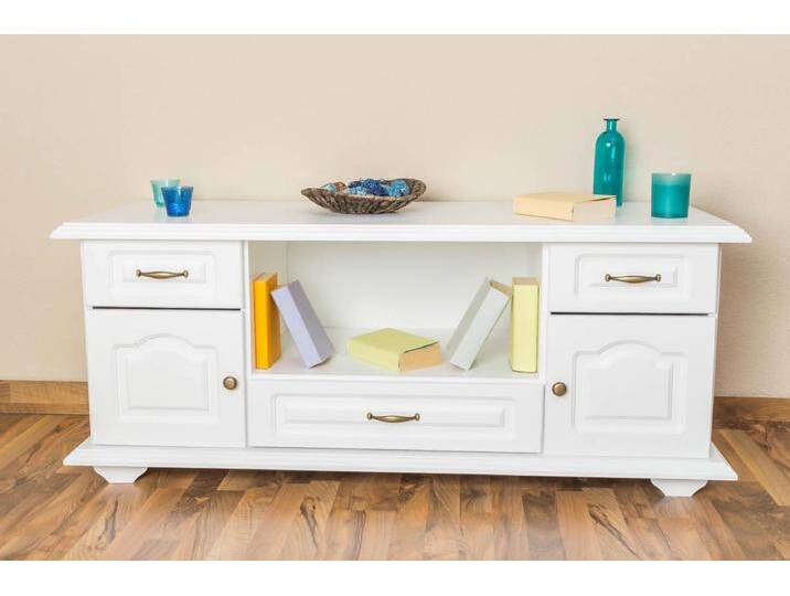 Kommode, Weiß, 139x58x54 cm, Massivholz, 1 Große Schublade & 2 Kleine Schubladen, Landhaus, Pipilo 17 Kommode, Weiß, 139x58x54 cm, Massivholz, 1 Große Schublade & 2 Kleine Schubladen, Landhaus, Pipilo 17 von easyMÖBEL