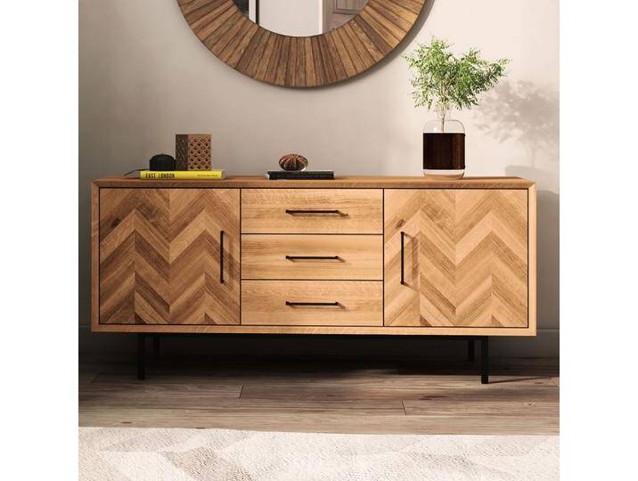 Kommode Kumeu 28 Kernbuche massiv geölt - Abmessungen: 65 x 144 x 45 cm (H x B x T) von easyMÖBEL
