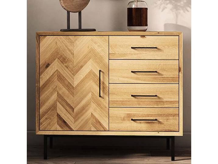 Kommode Kumeu 31 Wildeiche massiv geölt - Abmessungen: 80 x 97 x 45 cm (H x B x T) von easyMÖBEL