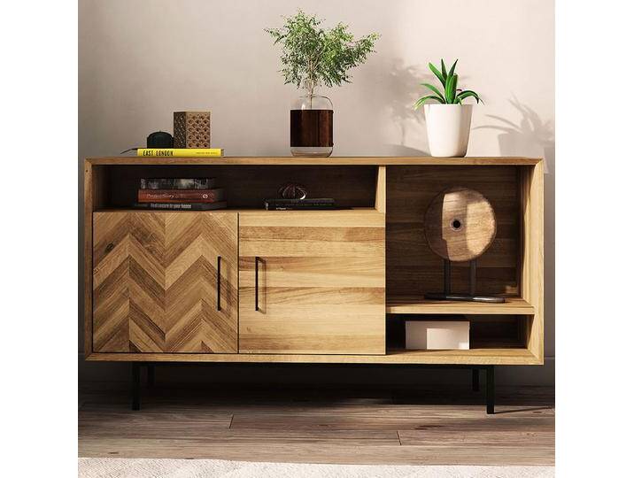 Kommode Kumeu 37 Wildeiche massiv geölt 80x144x45 cm Premium Verarbeitung Metallgriffe Elegantes Design von easyMÖBEL