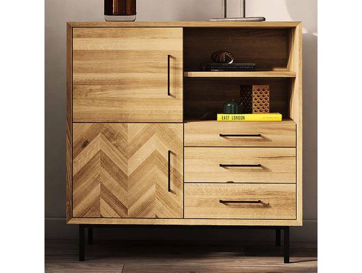 Kommode Kumeu 43 Wildeiche massiv geölt - Abmessungen: 95 x 97 x 45 cm (H x B x T) von easyMÖBEL
