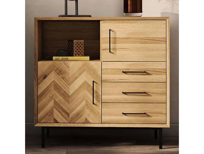 Kommode Kumeu 45 Wildeiche massiv geölt - Abmessungen: 95 x 97 x 45 cm (H x B x T) von easyMÖBEL