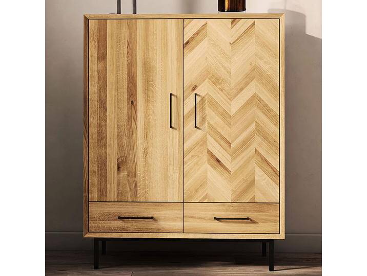 Kommode Kumeu 51 Wildeiche massiv geölt - Abmessungen: 125 x 97 x 45 cm (H x B x T) von easyMÖBEL