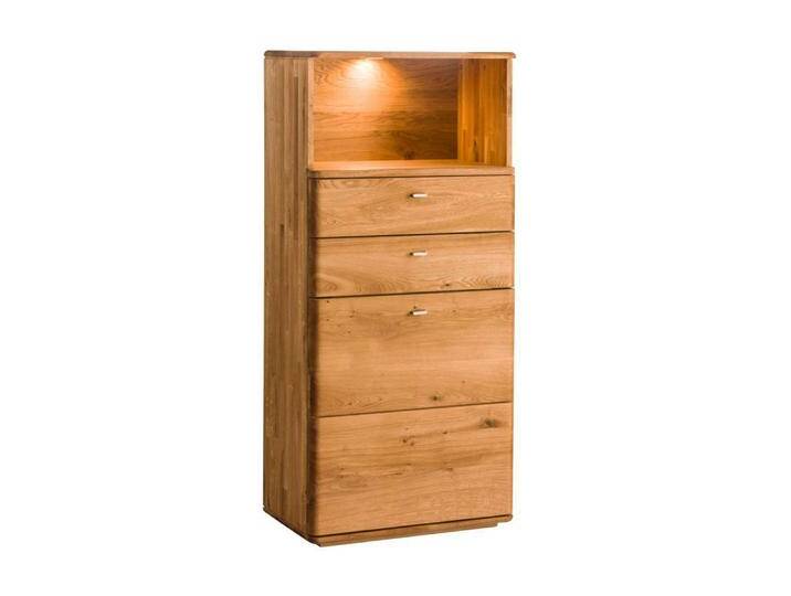 Kommode Lencois 25, Farbe: Natur, Eiche massiv geölt und gebürstet – Abmessungen: 136 x 62 x 39 cm (H x B x T) von easyMÖBEL