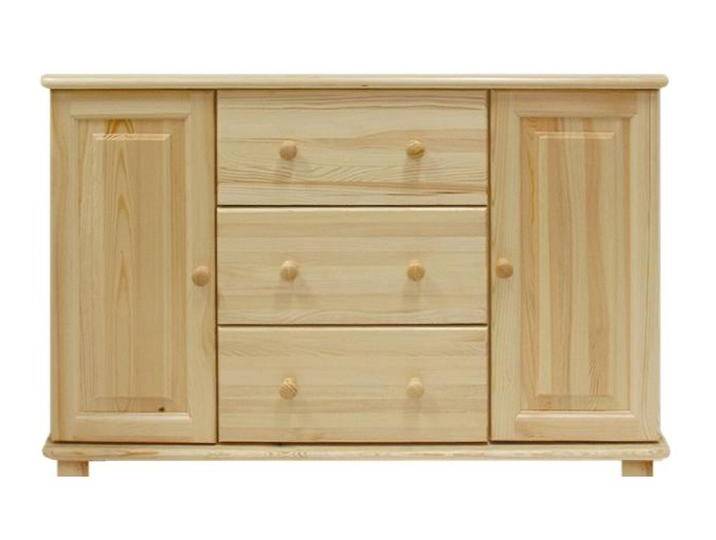 Kommode, Natur, 78x118x42 cm, Massivholz, 3 Schubladen & 4 Fächer, Landhaus & Modern von easyMÖBEL