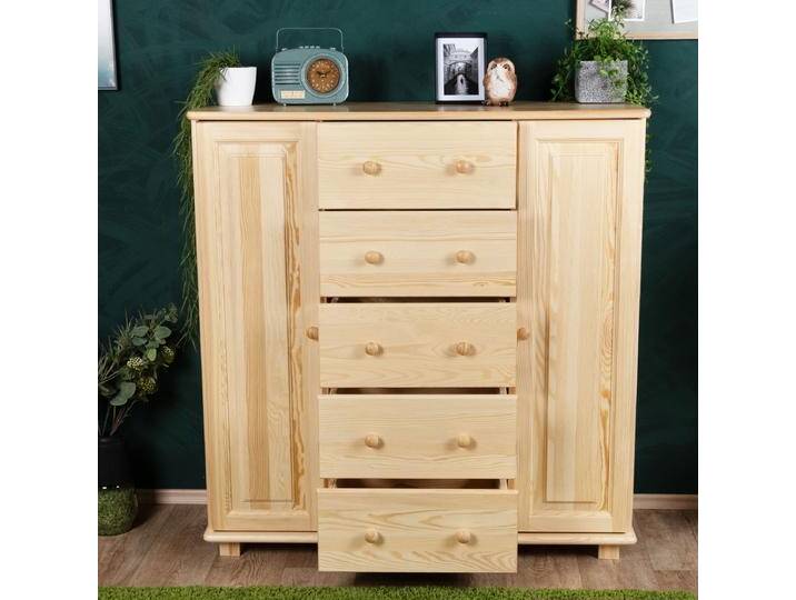 Kommode Massivholz 062- 122 x 118 x 42 cm (H x B x T) von easyMÖBEL