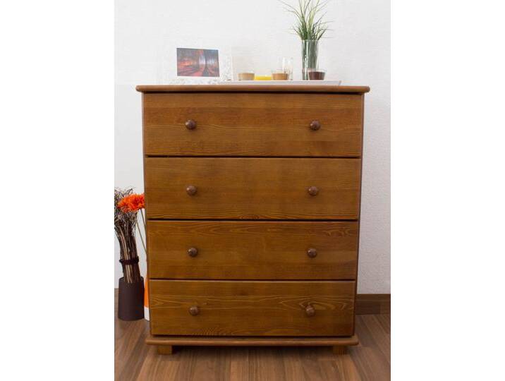 Kommode Massivholz Eichefarben 018 - 100 x 80 x 42 cm (H x B x T) von easyMÖBEL