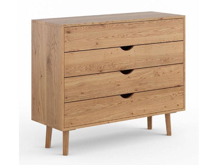 Kommode Minnu 04, in Eiche Natur, geölte Oberfläche, Massivholz, 90 x 110 x 40 cm, 3 Schubladen mit Soft Close, 1 Schublade mit push-to-open Funkti Kommode Minnu 04, in Eiche Natur, geölte Oberfläche, Massivholz, 90 x 110 x 40 cm, 3 Schubladen mit Soft Close, 1 Schublade mit push-to-open Funkti von easyMÖBEL