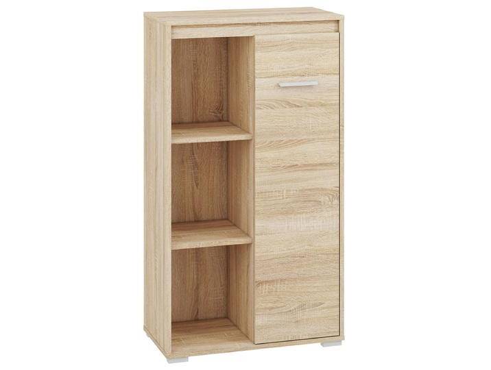 Kommode Mochis 08, Farbe: Sonoma Eiche hell inklusive 3 Farbeinsätzen - Abmessungen: 123 x 69 x 34 cm (H x B x T), mit 1 Tür und 6 Fächern von easyMÖBEL