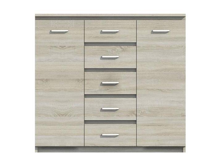 Kommode Pamulang 04 Sonoma Eiche 112 x 122 x 40 cm Viel Stauraum Modernes Design 5 Schubladen 2 Türen Platzsparend von easyMÖBEL