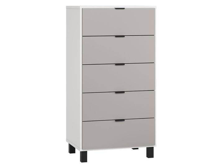 Kommode Pantanoso 05, Farbe: Weiß / Grau - Abmessungen: 122 x 63 x 47 cm (H x B x T) von easyMÖBEL