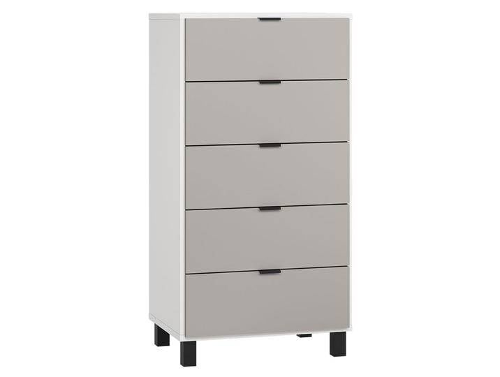 Kommode Pantanoso 05, Farbe: Weiß / Grau - Abmessungen: 122 x 63 x 47 cm (H x B x T) von easyMÖBEL