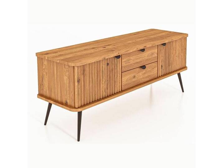 Kommode Rolleston 09 Kernbuche massiv geölt Natur 57x144x46 cm Modernes Design Metallgriffe Hochwertige Verarbeitung von easyMÖBEL