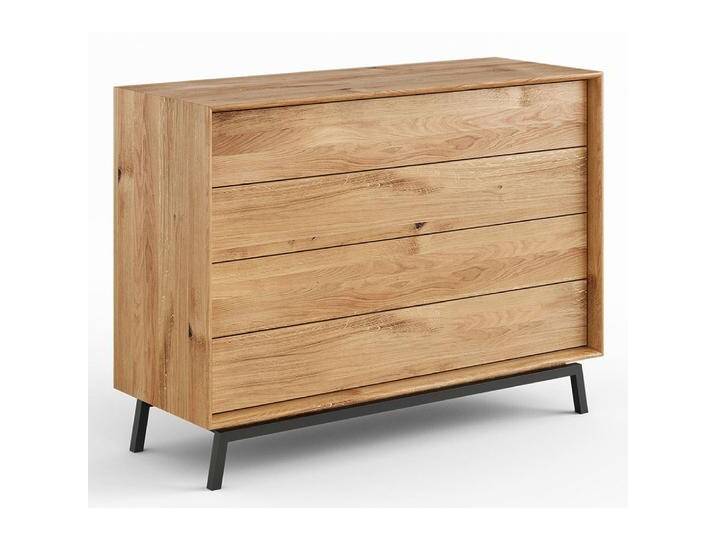 Kommode Salleron 17, Wildeiche massiv geölt, Farbe: Natur - Abmessungen: 90 x 121 x 45 cm (H x B x T) von easyMÖBEL