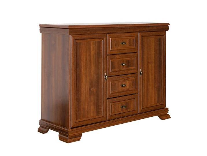 Kommode Sentis 04, Farbe: Dunkelbraun - 97 x 128 x 46 cm (H x B x T) von easyMÖBEL