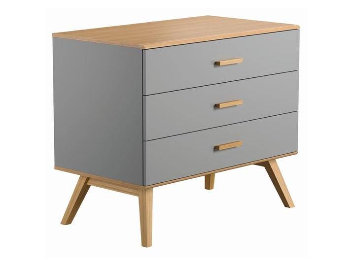 Kommode Skady 07, Farbe: Grau / Eiche - Abmessungen: 87 x 100 x 58 cm (H x B x T) von easyMÖBEL