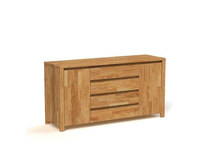 Kommode Tasman 15 Wildeiche massiv geölt - Abmessungen: 77 x 150 x 45 cm (H x B x T) von easyMÖBEL