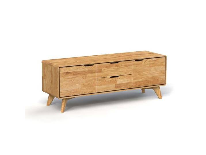Kommode Timaru 17 Wildeiche massiv geölt - Abmessungen: 48 x 134 x 40 cm (H x B x T) von easyMÖBEL