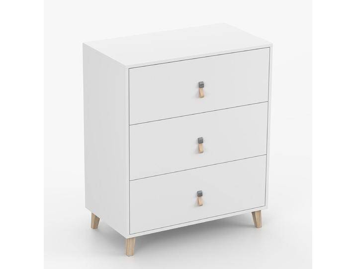 Kommode Weiß Taygetos 01 96 x 80 x 45 cm 3 Schubladen Ledergriffe mit Schlaufen Holzbeine 14 cm hoch Einfarbig skandinavischer Stil Kommode Weiß Taygetos 01 96 x 80 x 45 cm 3 Schubladen Ledergriffe mit Schlaufen Holzbeine 14 cm hoch Einfarbig skandinavischer Stil von easyMÖBEL