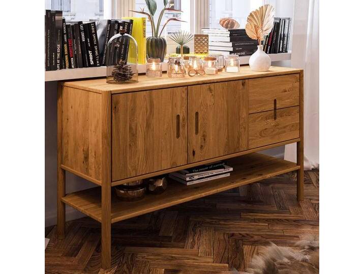 Kommode Wellsford 23 Wildeiche massiv geölt - Abmessungen: 81 x 142 x 46 cm (H x B x T) von easyMÖBEL