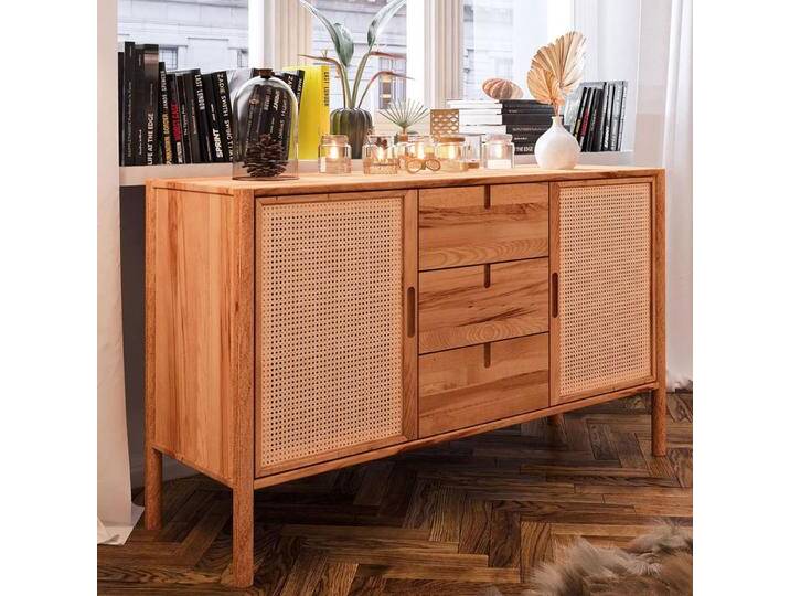 Kommode Wellsford 29 Kernbuche massiv geölt - Abmessungen: 84 x 142 x 46 cm (H x B x T) von easyMÖBEL
