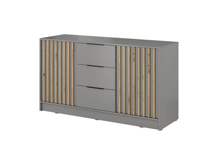 Kommode mit eleganten Design Leeds 25, Farbe: Grau - Abmessungen: 86 x 155 x 45 cm (H x B x T) von easyMÖBEL