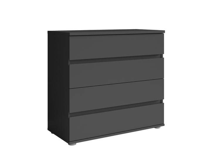 Kommode mit vier Schubladen Almopia 03, Farbe: Graphitgrau, ABS-Kanten, Maße: 85 x 91,5 x 42 cm, schlichtes Design, für Schlafzimmer von easyMÖBEL