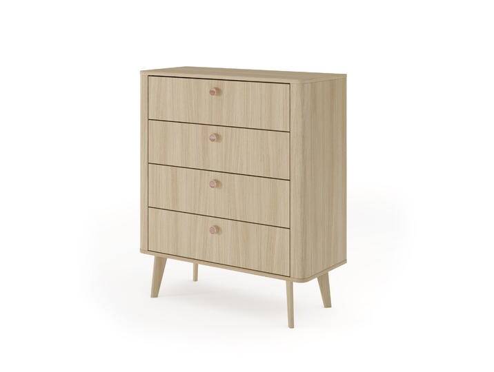 Kommode mit vier Schubladen Bouzid 02 Farbe: Eiche Barista abgerundet an den Seiten ABS-Kantenschutz Maße: 103 x 88 x 38 cm; Griffe & Beine: Kommode mit vier Schubladen Bouzid 02 Farbe: Eiche Barista abgerundet an den Seiten ABS-Kantenschutz Maße: 103 x 88 x 38 cm; Griffe & Beine: von easyMÖBEL
