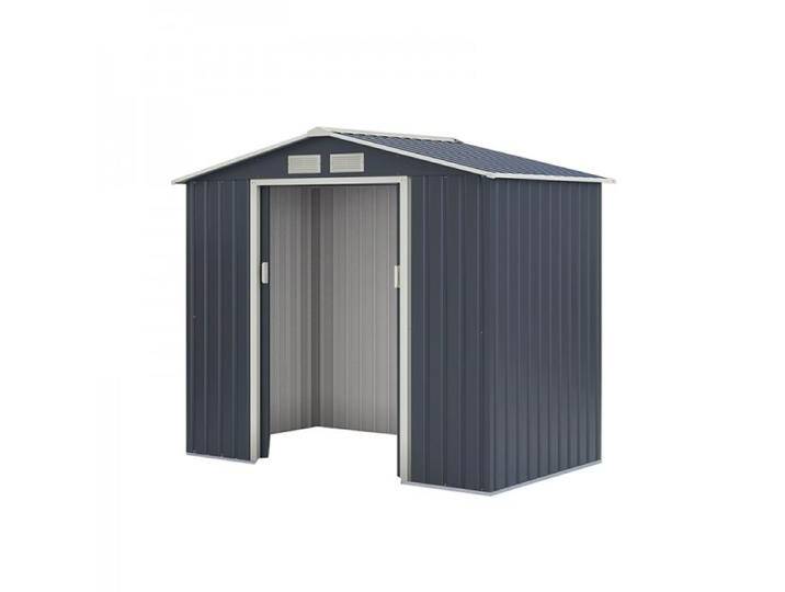 Metallgerätehaus Kompakt 2, Außenmaße: 213 x 127 x 185 cm  (L x B x H), Farbe: Anthrazit von easyMÖBEL