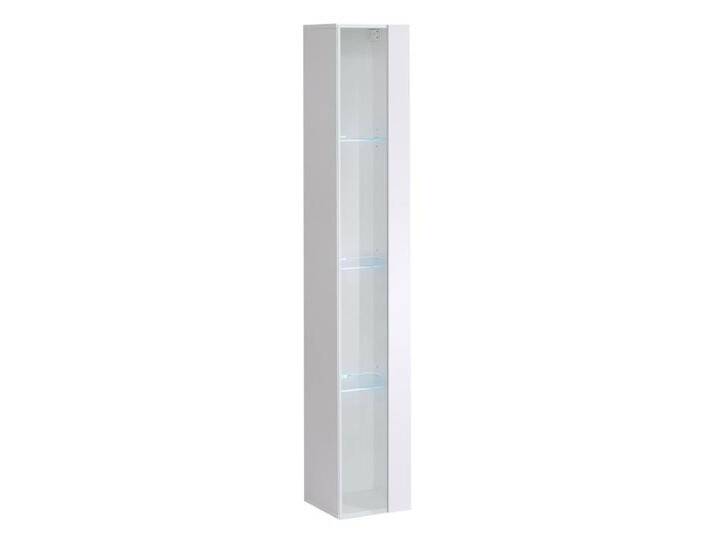 Moderne Hängevitrine Fardalen 13, Farbe: Weiß - Abmessungen: 180 x 30 x 30 cm (H x B x T), Türanschlag beidseitig montierbar von easyMÖBEL