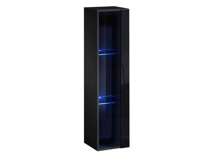 Moderne Hängevitrine Fardalen 18, Farbe: Schwarz - Abmessungen: 120 x 30 x 30 cm (H x B x T), mit drei Fächern von easyMÖBEL