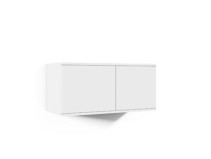 Moderner Hängeschrank mit zwei Kipptüren Zapopan 78, Farbe: Weiß, Push-to-open Funktion, Maße: 40 x 100 x 40 cm, zwei Fächer, sehr stabil von easyMÖBEL