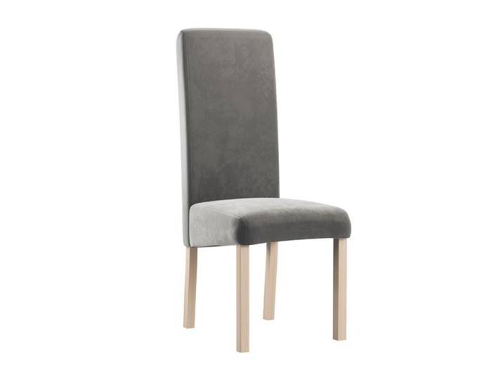 Moderner Stuhl Born 13, Buchenholz Vollholz massiv, Farbe: Natürliche Eiche / Graue Polsterung - Abmessungen: 99 x 46 x 59 cm (H x B x T) von easyMÖBEL