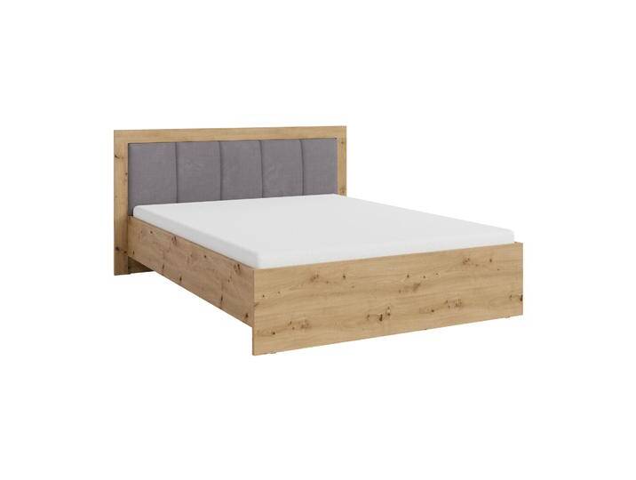 Modernes Doppelbett Hannut 33, Farbe: Eiche Artisan / Grau - Liegefläche: 160 x 200 cm (B x L) von easyMÖBEL