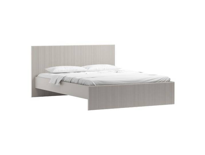 Modernes Doppelbett inkl. Lattenrost, Liegefläche 160 x 200 cm, Gästebett in Kaschmir, Rillenmuster an Kopf- und Fußteil, hochwertig verarbeitet von easyMÖBEL