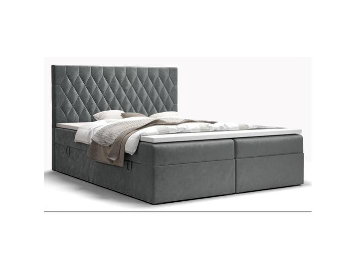Modernes Doppelbett mit genügend Stauraum Pirin 73, Farbe: Grau - Liegefläche: 180 x 200 cm (B x L) von easyMÖBEL